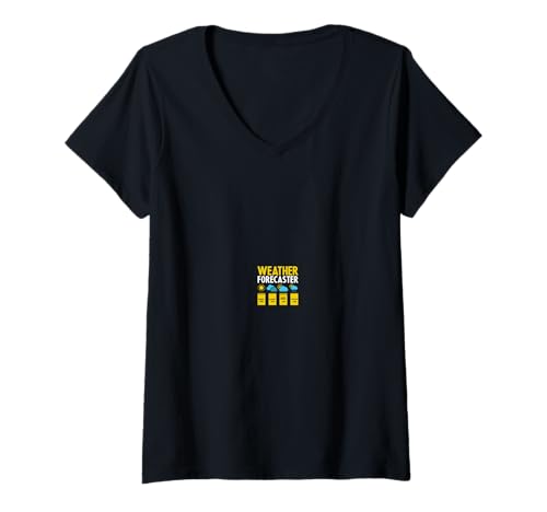 Damen Wettervorhersage sarkastischer Humor T-Shirt mit V-Ausschnitt Damen Wettervorhersage sarkastischer Humor T-Shirt mit V-Ausschnitt von Funny Meteorology Weatherman