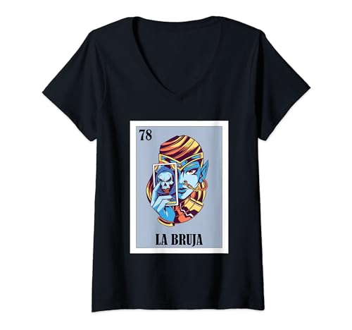 Damen Funny Mexican Design for Tarot Readers - La Bruja T-Shirt mit V-Ausschnitt von Funny Mexican Designs for Mujeres