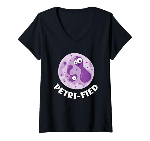 Damen Petri-Fied Bacteria Lustige Bakteriologie T-Shirt mit V-Ausschnitt Damen Petri-Fied Bacteria Lustige Bakteriologie T-Shirt mit V-Ausschnitt von Funny Microbiology Gifts for Microbiologists