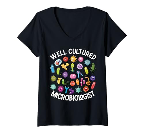 Damen Well Cultured Microbiist Funny Microbiology T-Shirt mit V-Ausschnitt Damen Well Cultured Microbiist Funny Microbiology T-Shirt mit V-Ausschnitt von Funny Microbiology Gifts for Microbiologists