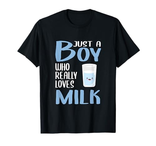 Milch Geschenk für Herren, Just A Boy Who Really Loves Milk T-Shirt Milch Geschenk für Herren, Just A Boy Who Really Loves Milk T-Shirt von Funny Milk Gifts for Men & Boys