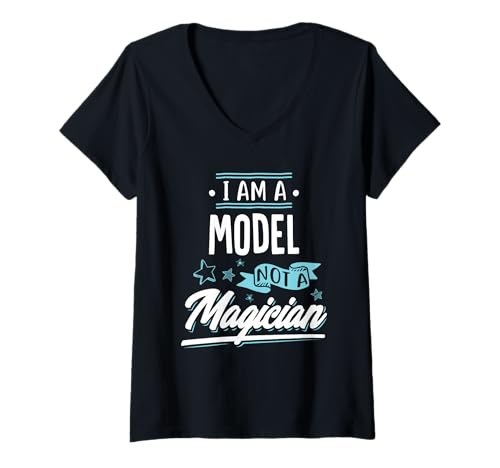 Damen Ich Bin EIN Model, kein Zaubergeschenk T-Shirt mit V-Ausschnitt Damen Ich Bin EIN Model, kein Zaubergeschenk T-Shirt mit V-Ausschnitt von Funny Model Shirts
