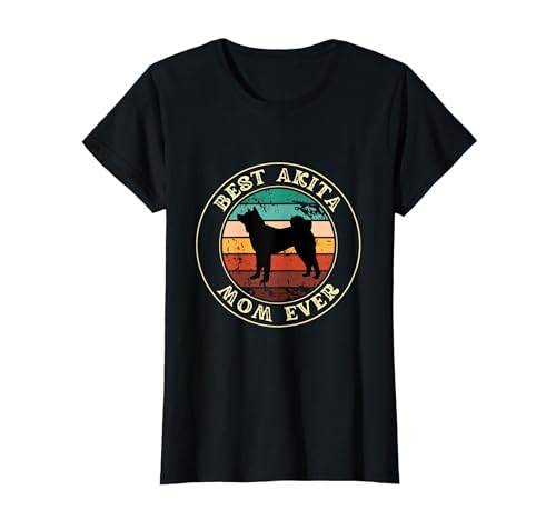 Best Akita Mom Ever For Men Geschenkidee Mama Lustiger Hund T-Shirt von Funny Mom Akita Inu Vintage
