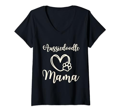 Aussiedoodle Mama Für Frauen Geschenkidee Mama Lustiger Hund T-Shirt mit V-Ausschnitt Aussiedoodle Mama Für Frauen Geschenkidee Mama Lustiger Hund T-Shirt mit V-Ausschnitt von Funny Mom Aussiedoodle