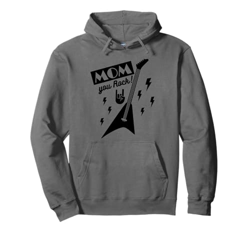 Mama Rock'n Roll Mutter Gitarre Retro Vintage Muttertag Pullover Hoodie von Funny Mom Rock And Roll Mothers Retro Vintage