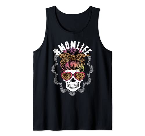 MomLife Totenkopf Messy Bun Trendy Mama Leben Cute Mama Geschenk Tank Top von Funny Mom Shirts & Gifts By DSR