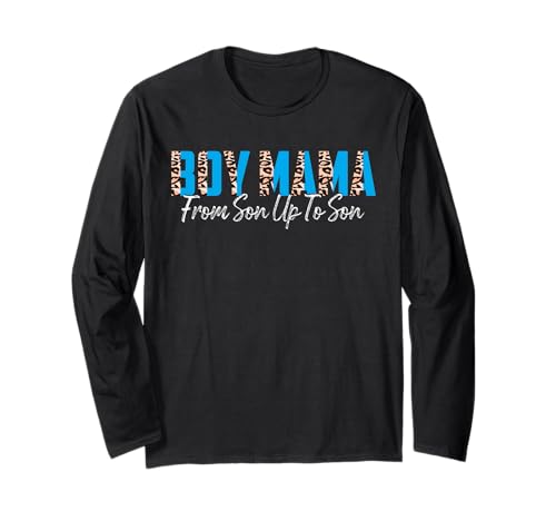 Junge Mama von Sohn auf bis Sonnenuntergang Lustiges Mutter-Sprichwort Langarmshirt Junge Mama von Sohn auf bis Sonnenuntergang Lustiges Mutter-Sprichwort Langarmshirt von Funny Moms Saying Graphic Leopard Pattern Tee