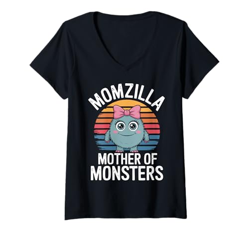 Damen Momzilla „Mutter der Monster“ im Retro-Look, lustiges Mama-Design T-Shirt mit V-Ausschnitt Damen Momzilla „Mutter der Monster“ im Retro-Look, lustiges Mama-Design T-Shirt mit V-Ausschnitt von Funny Momzilla Retro Monster Mother Parenting