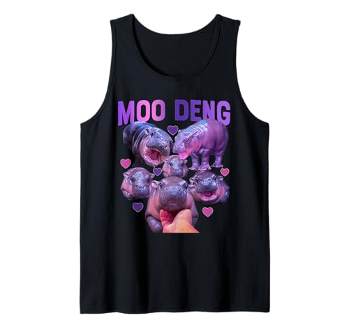 Niedliches Moo Deng Lustiges Baby Nilpferd Pygmy Nilpferd Tank Top von Funny Moo-Deng Cute Baby Hippo Pygmy Hippopotamus