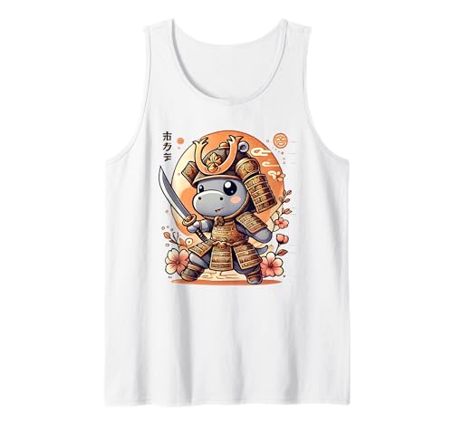 Niedliches Baby Nilpferd Gamer Krieger Battle Ready Zen Spa Boo Deng Tank Top von Funny Moo Menate Walrus Elephant Pig Anime