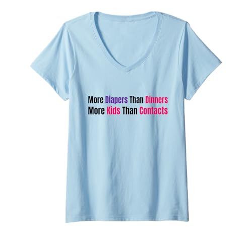 Damen Lustige Mütter mehr Windeln als Abendessen T-Shirt mit V-Ausschnitt Damen Lustige Mütter mehr Windeln als Abendessen T-Shirt mit V-Ausschnitt von Funny More Kids Than Contacts