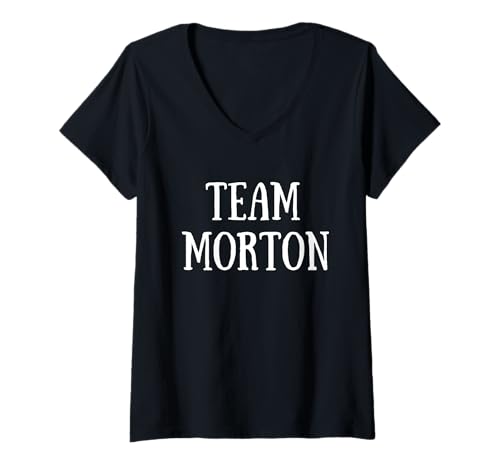 Damen Team Morton Family Name Morton Last Name T-Shirt mit V-Ausschnitt von Funny Morton Family Team Morton Gift Ideas