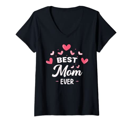 Damen Lustige Aufschrift "Best Mom Ever" zum Muttertag T-Shirt mit V-Ausschnitt Damen Lustige Aufschrift "Best Mom Ever" zum Muttertag T-Shirt mit V-Ausschnitt von Funny Mother’s Day Graphic & More