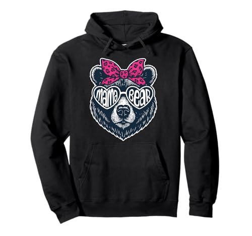 Mama Bear Gesicht Sonnenbrille Mama Bär Mama Muttertag Pullover Hoodie Mama Bear Gesicht Sonnenbrille Mama Bär Mama Muttertag Pullover Hoodie von Funny Mother’s Day Mama Bear Sunglasses Bow Tie