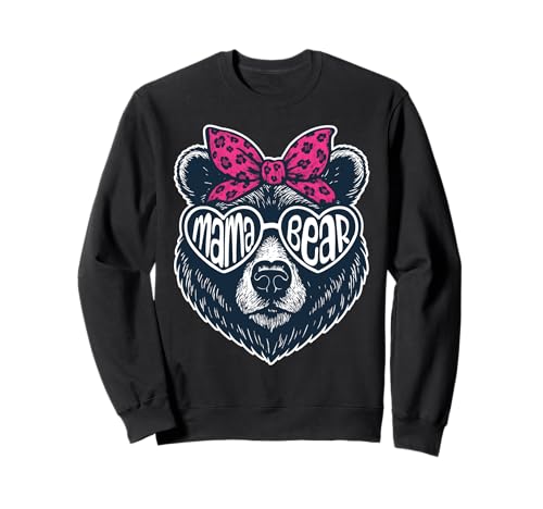 Mama Bear Gesicht Sonnenbrille Mama Bär Mama Muttertag Sweatshirt Mama Bear Gesicht Sonnenbrille Mama Bär Mama Muttertag Sweatshirt von Funny Mother’s Day Mama Bear Sunglasses Bow Tie