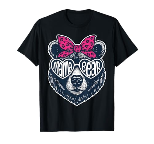 Mama Bear Gesicht Sonnenbrille Mama Bär Mama Muttertag T-Shirt Mama Bear Gesicht Sonnenbrille Mama Bär Mama Muttertag T-Shirt von Funny Mother’s Day Mama Bear Sunglasses Bow Tie