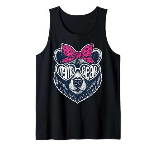 Mama Bear Gesicht Sonnenbrille Mama Bär Mama Muttertag Tank Top Mama Bear Gesicht Sonnenbrille Mama Bär Mama Muttertag Tank Top von Funny Mother’s Day Mama Bear Sunglasses Bow Tie