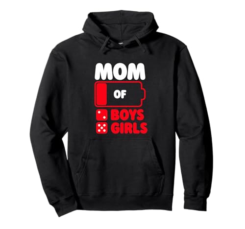 Mutter von Zwei Jungen und fünf Mädchen Pullover Hoodie von Funny Mothers Day Battery Low