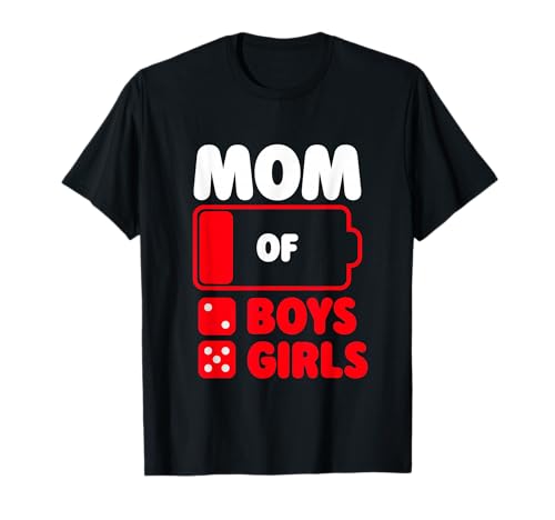 Mutter von Zwei Jungen und fünf Mädchen T-Shirt von Funny Mothers Day Battery Low