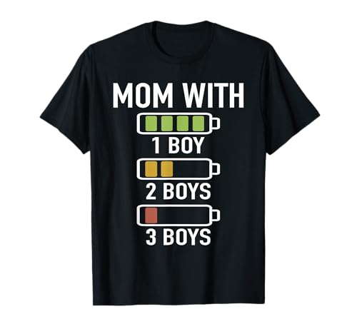 Mama mit drei Jungen Batterie leer - Mama mit 3 Söhnen T-Shirt Mama mit drei Jungen Batterie leer - Mama mit 3 Söhnen T-Shirt von Funny Mothers Day Gifts