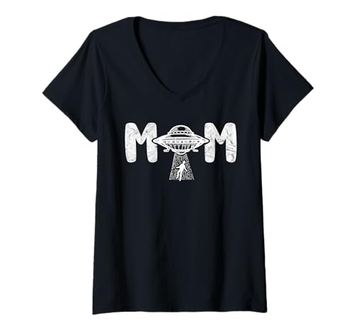 Damen Lustige Mutter Alien Raumschiff Entführung Mutterschiff T-Shirt mit V-Ausschnitt Damen Lustige Mutter Alien Raumschiff Entführung Mutterschiff T-Shirt mit V-Ausschnitt von Funny Mothers Mom Alien Spaceship Abduction