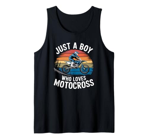 Herren Just A Boy Who Loves Motocross Dirt Bike Kinder Motocross Tank Top von Funny Motocross Apparel for Men Women