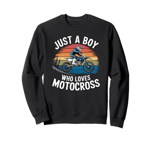 Just A Boy Who Loves Motocross Dirt Bike Kinder Motocross Sweatshirt von Funny Motocross Apparel for Men Women