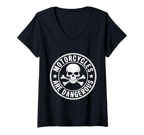 Damen Motorräder sind gefährlich Lustiger Biker-Motocross-Mx T-Shirt mit V-Ausschnitt Damen Motorräder sind gefährlich Lustiger Biker-Motocross-Mx T-Shirt mit V-Ausschnitt von Funny Motorcycle Design Apparel