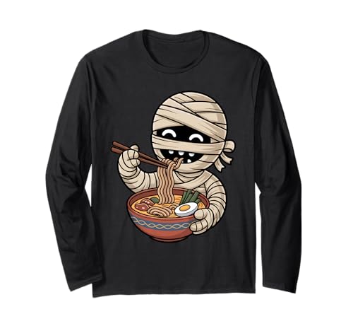 Süße Mama isst Ramen Japanische Kawaii Halloween Nudeln Langarmshirt Süße Mama isst Ramen Japanische Kawaii Halloween Nudeln Langarmshirt von Funny Mummy Ramen Lover Apparel