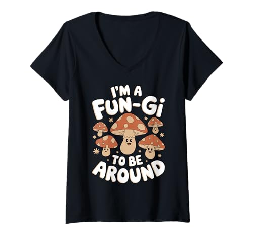 Damen Funny Mushroom Witze Mycology Mushroom Picker Morel Fungi T-Shirt mit V-Ausschnitt Damen Funny Mushroom Witze Mycology Mushroom Picker Morel Fungi T-Shirt mit V-Ausschnitt von Funny Mushroom Jokes Mycology Shroom