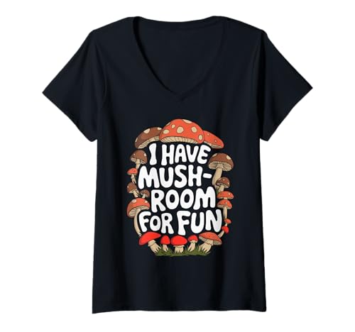Damen Funny Mushroom Witze Mycology Mushroom Picker Morel Fungi T-Shirt mit V-Ausschnitt Damen Funny Mushroom Witze Mycology Mushroom Picker Morel Fungi T-Shirt mit V-Ausschnitt von Funny Mushroom Jokes Mycology Shroom