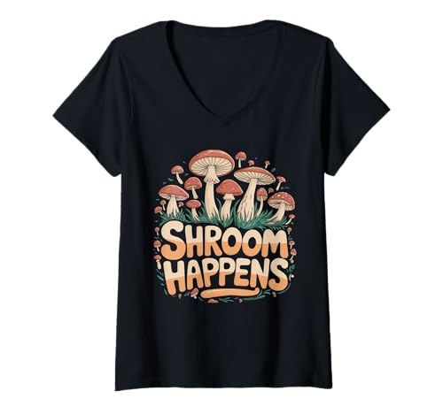 Damen Funny Mushroom Witze Mycology Mushroom Picker Morel Fungi T-Shirt mit V-Ausschnitt Damen Funny Mushroom Witze Mycology Mushroom Picker Morel Fungi T-Shirt mit V-Ausschnitt von Funny Mushroom Jokes Mycology Shroom