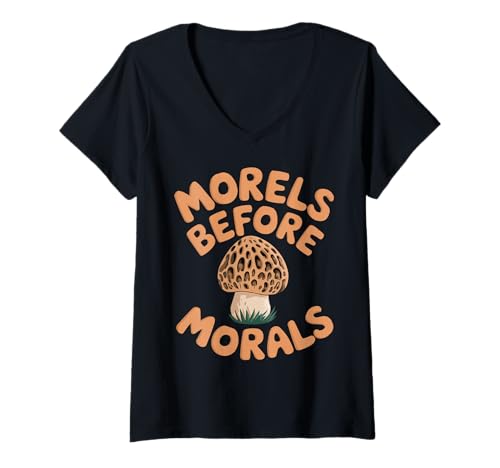 Damen Funny Mushroom Witze Mycology Mushroom Picker Morel Fungi T-Shirt mit V-Ausschnitt Damen Funny Mushroom Witze Mycology Mushroom Picker Morel Fungi T-Shirt mit V-Ausschnitt von Funny Mushroom Jokes Mycology Shroom