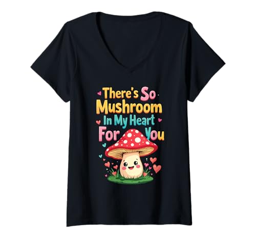 Damen Lustiges Pilz-Wortspiel Mykologie Pilzsammler Morchel Pilz T-Shirt mit V-Ausschnitt Damen Lustiges Pilz-Wortspiel Mykologie Pilzsammler Morchel Pilz T-Shirt mit V-Ausschnitt von Funny Mushroom Pun Mycology Shroom
