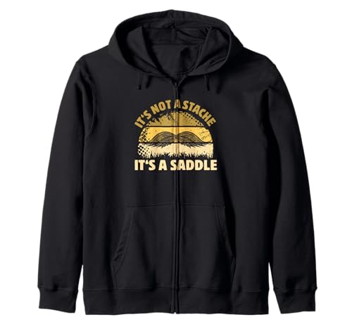 It's Not A Stache It's A Saddle Lustiger Schnurrbart Männer Spruch Kapuzenjacke It's Not A Stache It's A Saddle Lustiger Schnurrbart Männer Spruch Kapuzenjacke von Funny Mustache Men Saying Design