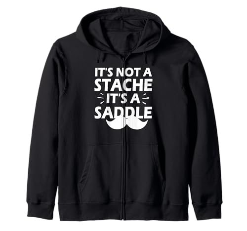 It's Not A Stache It's A Saddle Lustiger Schnurrbart Männer Spruch Kapuzenjacke It's Not A Stache It's A Saddle Lustiger Schnurrbart Männer Spruch Kapuzenjacke von Funny Mustache Men Saying Design