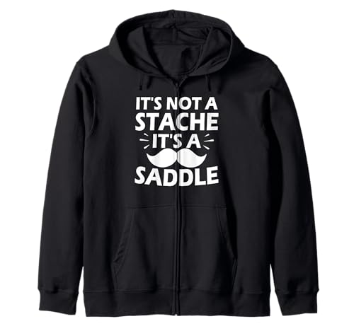 It's Not A Stache It's A Saddle Lustiger Schnurrbart Männer Spruch Kapuzenjacke von Funny Mustache Men Saying Design
