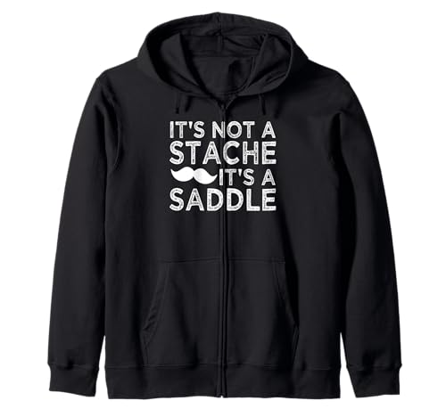 It's Not A Stache It's A Saddle Lustiger Schnurrbart Männer Spruch Kapuzenjacke von Funny Mustache Men Saying Design