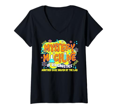 Damen Laborwoche 2025 Mystery Machine of Diagnostics T-Shirt mit V-Ausschnitt Damen Laborwoche 2025 Mystery Machine of Diagnostics T-Shirt mit V-Ausschnitt von Funny Mystery Machine of Diagnostics Tee Shirt