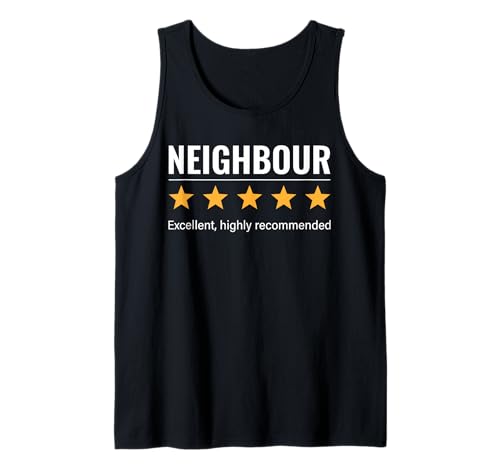 Herren Lustiger Nachbar Fünf-Sterne-Bewertung Positiver sarkastischer Humor Tank Top Herren Lustiger Nachbar Fünf-Sterne-Bewertung Positiver sarkastischer Humor Tank Top von Funny Neighbor Saying and Housewarming Gag Designs