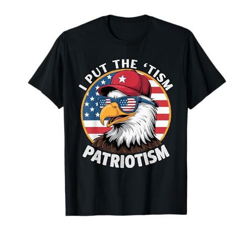 I Put The Tism in Patriotismus Funny Autism Pride Eagle Men T-Shirt von Funny Neurodivergent Patriot Tee