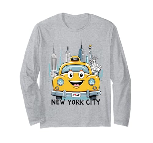 Niedliche Freiheitsstatue für Kinder, Motiv: New York City, gelbes Taxi Langarmshirt Niedliche Freiheitsstatue für Kinder, Motiv: New York City, gelbes Taxi Langarmshirt von Funny New York Souvenir NYC Family Teens Boys Girl