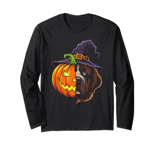 Newfoundland Pumpkin Jack O Lantern Halloween Herren Damen Langarmshirt Newfoundland Pumpkin Jack O Lantern Halloween Herren Damen Langarmshirt von Funny Newfoundland Lover Halloween Pumpkin Outfits