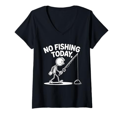 Damen Heute Wird Nicht gefischt Lustiger Angelwitz für Fischliebhaber T-Shirt mit V-Ausschnitt Damen Heute Wird Nicht gefischt Lustiger Angelwitz für Fischliebhaber T-Shirt mit V-Ausschnitt von Funny No Fishing Today Angler Fisherman apparel