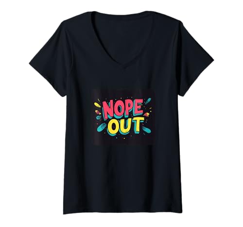 Damen Cooles Nope Kostüm für Nette Statement-Liebhaber T-Shirt mit V-Ausschnitt Damen Cooles Nope Kostüm für Nette Statement-Liebhaber T-Shirt mit V-Ausschnitt von Funny Nope Outfit