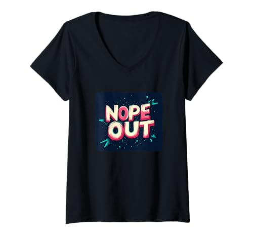 Damen Cooles Nope Out Speech Kostüm T-Shirt mit V-Ausschnitt Damen Cooles Nope Out Speech Kostüm T-Shirt mit V-Ausschnitt von Funny Nope Outfit