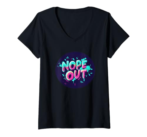 Damen Tolle Nope Out-Aussage T-Shirt mit V-Ausschnitt Damen Tolle Nope Out-Aussage T-Shirt mit V-Ausschnitt von Funny Nope Outfit