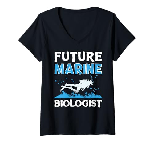 Damen Future Marine Biologe T-Shirt mit V-Ausschnitt Damen Future Marine Biologe T-Shirt mit V-Ausschnitt von Funny Ocean Biology Student Apparel