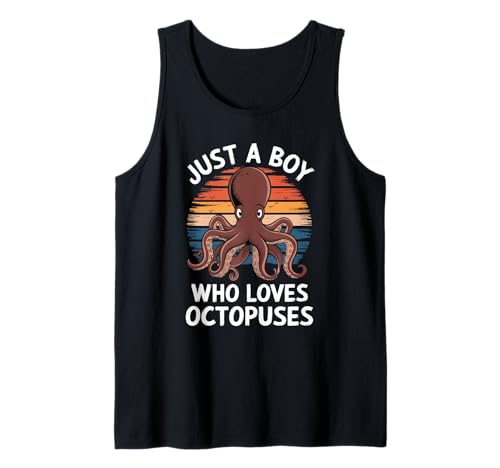Herren Nur EIN Junge, der Tintenfische liebt Meerestiere Oktopus-Liebhaber Tank Top von Funny Octopus Apparel for Men Women