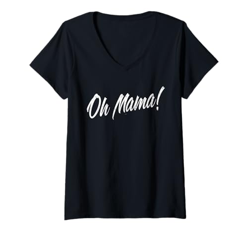 Damen Lustiges Oh Mama! Retro-Design, cool für Mütter, Freunde und Familie T-Shirt mit V-Ausschnitt von Funny Oh Mama! Retro designs